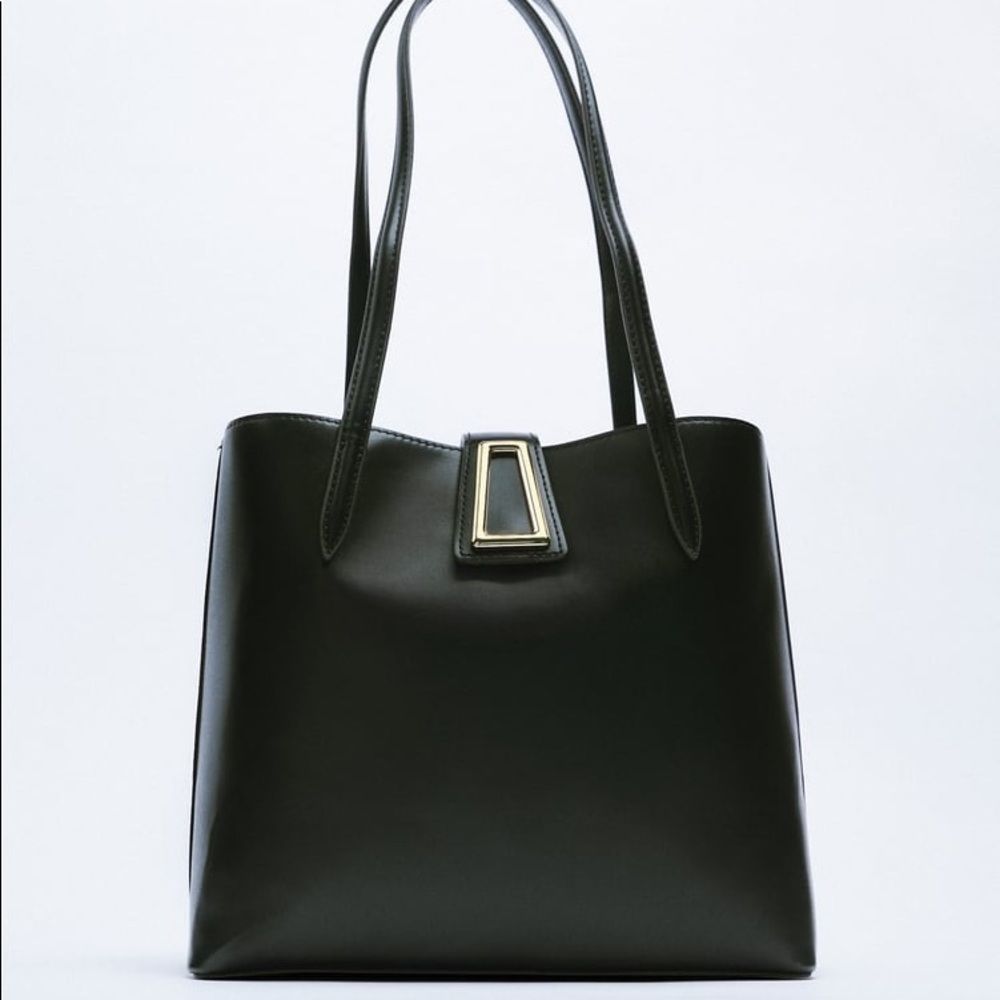 ZARA METAL TRIM TOTE BAG